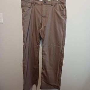 Prana Hiking Chino Pants Gray Nylon Stretch Mens 40x30 Slim Fit‎ Straight Leg